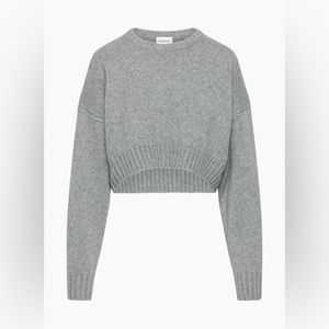 ARITZIA Sunday Best Peggy Cropped Sweater size M Heather Medium Grey